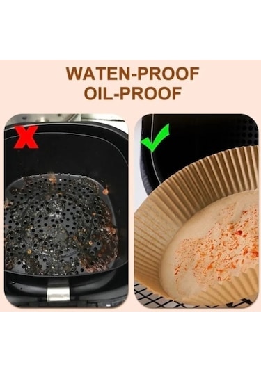 Airfryer Pişirme Kağıdı 50 Adet Yağsız Fritöz Pişirme Kağıdı