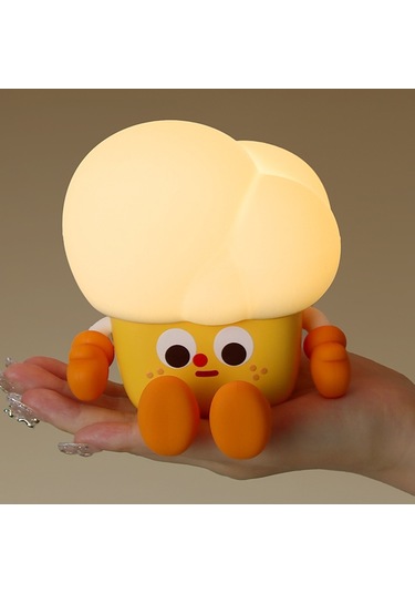 Cbtx Patlamış Mısır Şekli Silikon + Abs Dokunmatik Gece Lambası Başucu Lambası Yatak Odası Dekorasyon Led Işık