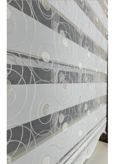 Storburada Zebra Stor Nakışlı Ekru Etek Dilimli St 126 Ekru