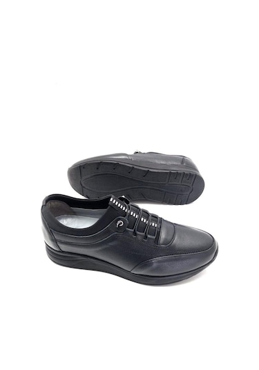 Hakiki Deri Tam Ortopedik Poli Hafif Taban Erkek Ayakkabı Siyah