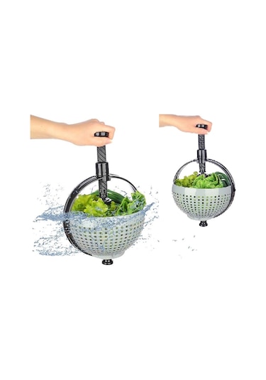 Hızlı Salata Kurutucu Süzgeç- Dönerli Süzgeç Dev Boy Renkli