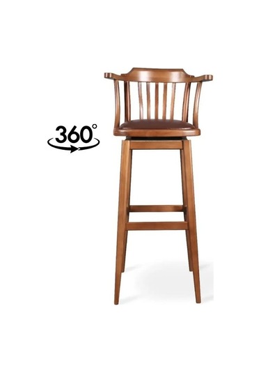 Arven Döner Ahşap Bar Sandalyesi Ceviz
