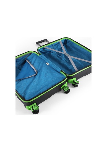 Ççs Nc-092 Abs Orta Boy Valiz Siyah-yeşil Siyah - Yeşil