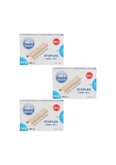 Delta Zımba Teli 24/6 Sarı 3 Lü Set 1551