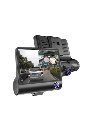 Youtek Üçlü Kamera Ön/arka/iç Araba Dashcam, 1080p Full Hd, Park Modu, G-sensor, Sürekli Kayıt