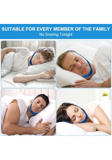 Vkemall Mavi Kenarlı Üçgen Tipi Uyku Çene Kayışı - Fiziksel Yardımcı, Konforlu Malzeme, Kolay Kullanim Ve Ayarlama