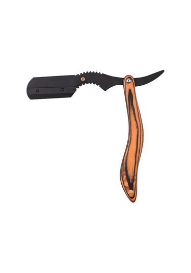 Yifomall Erkekler İçin Paslanmaz Çelik Tıraş Bıçağı - Ahşap Saplı Manuel Sakal Traş Aleti, Bıçaksız 1 Saat