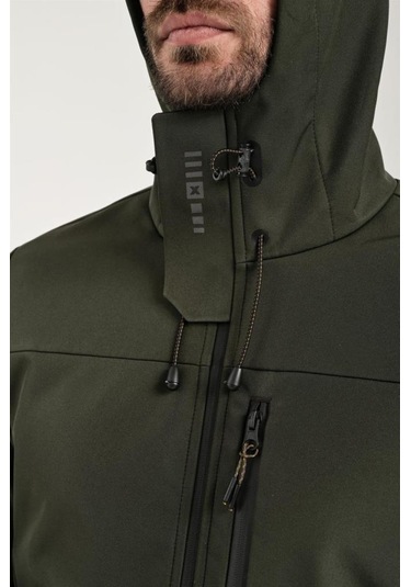 Exuma 2311100 Erkek Haki Yağmur Rüzgar Geçirmez Softshell Mont 001