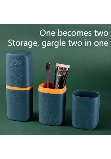 Yeşil Moda Diş Fırçası Ve Diş Macunu Seyahat Çantası Taşınabilir Diş Fırçası Saklama Kutusu Seyahat Aile Kamp Okulu 2pcs Yeşil