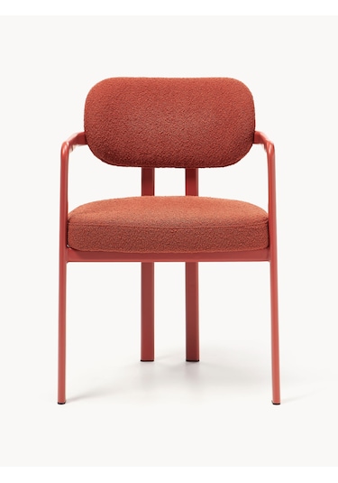 Dedar Milano X Westwing Adrien Kolçaklı Sandalye - Ekru, Lüks Kumaş Kırmızı