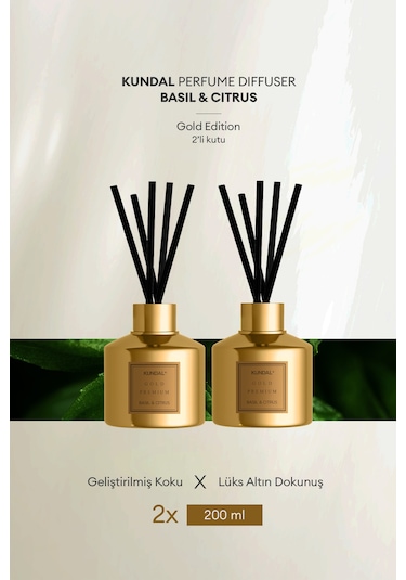 Kundal Basil & Citrus Gold Edition Perfume Diffuser 2 x 200 ML