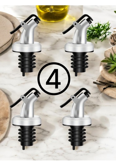 4 Adet Kapaklı Damlatmaz Yağ Tıpası Sirkelik Sosluk Yağdanlık Ucu