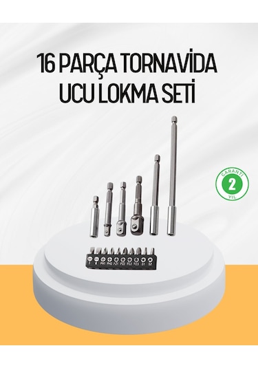 Ergonomik 16 Parça Bits Tornavida Uç Ve Adaptör Seti 45911884