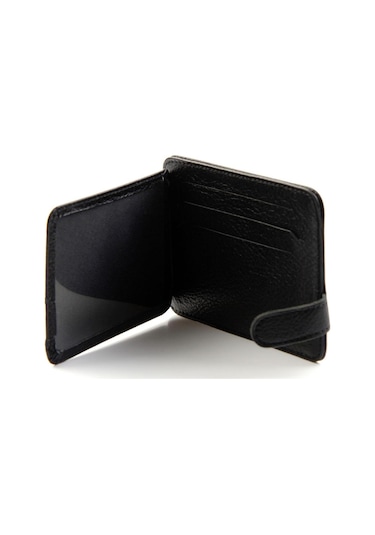 Bambi Siyah Leather Erkek Kartlık A08592376203 Siyah