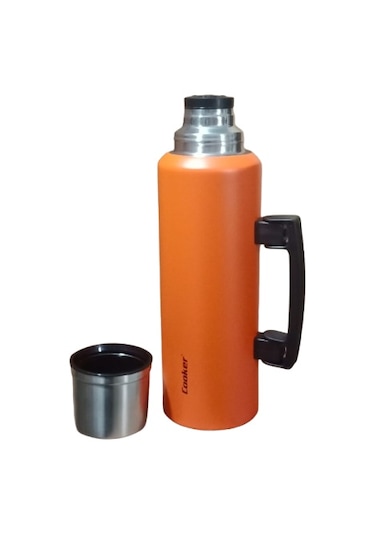 Cooker 1.5 Lt Kulplu Paslanmaz Çelik Termos-turuncu - Turuncu Turuncu