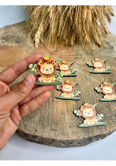 Mr. Home Aslanlı Uv Baskılı Figür Magnet-baskılı Aslanlı Figür -ahşap