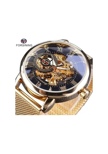 Orijinal Forsining Altın İskelet Mekanik Saat Çok Renkli