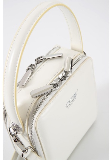 Ççs 17561 Kadın Omuz Askılı El Çantası-beyaz Beyaz