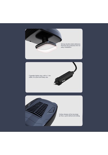 Geeksen 12v/24v Araç Isıtıcı - Hızlı Cam Buhar Çözücü Ve Isıtma Fanı