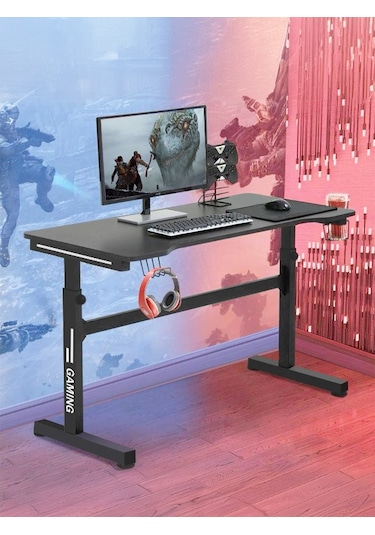 Brody Oyuncu Masası - Antrasit 103x50x80 Yükseklik Ayarlı Antrasit