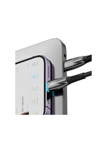 Baseus Glimmer Series 20W Type-c To Lightning Şarj Kablosu Siyah CADH000001