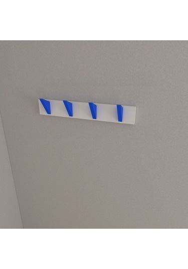 Hepsi3boyutlu Modern Duvar & Kapı Kanca Askılık - 4 Adet Mavi Kanca Askılık - Model No : 5 Mavi