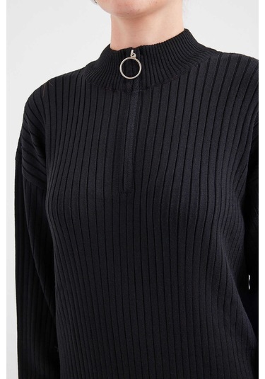 Gabria Fitilli Triko Elbise Siyah