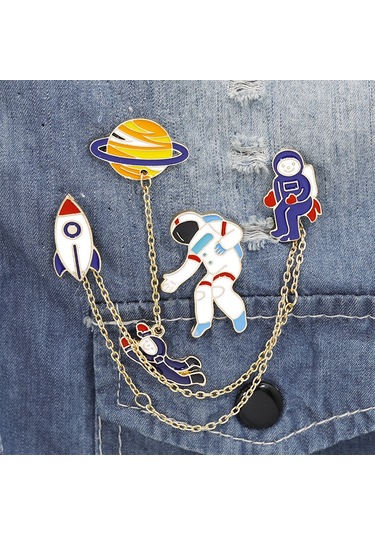 Ruicoo Uzay Serisi Astronot Roket Güneş Sinyali Broş, Ev Kullanıma Uygun, Kolay Kullanım, Dayanıklı Malzeme Diğer