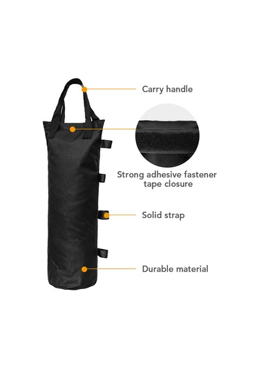 Yifomall 600d Oxford Kumaş 4'lü Sandık, Çadır & Şemsiye Dış Mekan Sabitleme, Yağmurlu Ve Güneşli Günler İçin Dayanıklı Sabitlestirici Torbalar Siyah