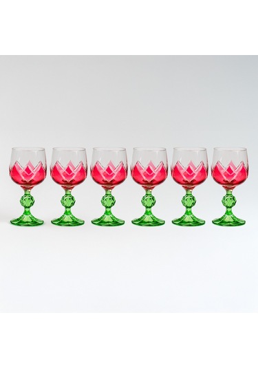 Lotus 150cc 6lı Ayaklı Kadeh-3514 Çok Renkli