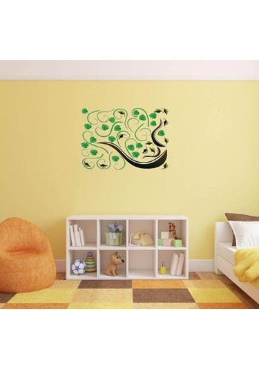 Duvar Süsü Sticker 2 Adet Ağaçlı Şeffaf Filmli Pvc 70x50x0,5cm