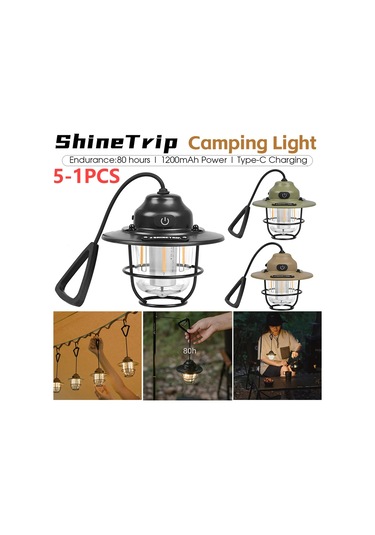 Moveevo Twilight Black Ipx4 Kampa Işığı, 4 Seviye Ayar, 1200mah Batarya, 5-80 Saat Süre, Gölge Ve Beyaz Led Işık, Çadır Ve Ev İçin Çok Renkli