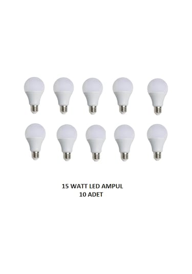 15 Watt Led Ampul E27 Duy 1350 Lm Beyaz Işık 10 Adet