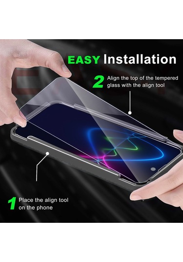 Yunboo İphone 15 Pro Max 6.7'' Mavi Işık Koruyucu Ultra Net Tam Kaplama Çizilmeye Dayanıklı Cam Ekran Koruyucu Gümüş