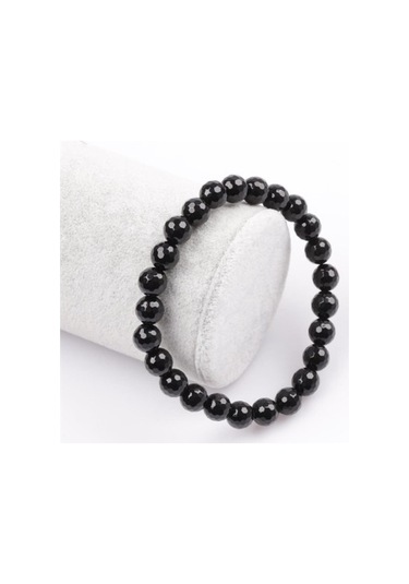 Tesbih Sakarya Fasetli Parlak Oniks Doğaltaş Unisex Bileklik Siyah