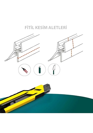 Ayrıntıshop Duşakabin Alt Suluk Çift Tırnaklı Fitil 4-6mm Şeffaf