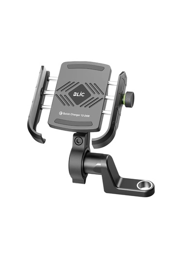 Motosiklet Gidon Ve Ayna Bağlantılı Motor Ve Bisiklet Uyumlu Telefon Tutucu 12-24w Hızlı Şarj - 9026988009317ynt