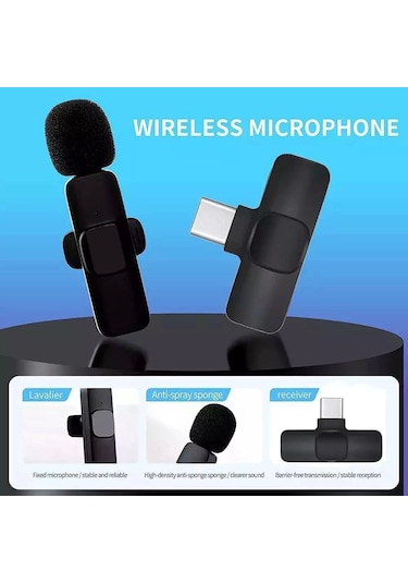 K9 2 Li Type-c Kablosuz Yaka Mikrofonu