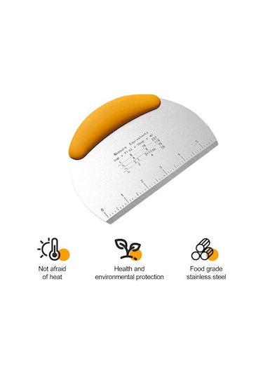 Yeşil Hamur Kesici Paslanmaz Çelik Tezgah Kazıyıcı Çift Ölçekli Tasarım Kaymaz Sap Ev İçin Hamur Kesici Alet