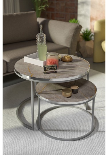 Orta Sehpa Ikili Lüx Specıal Gümüş Gordion