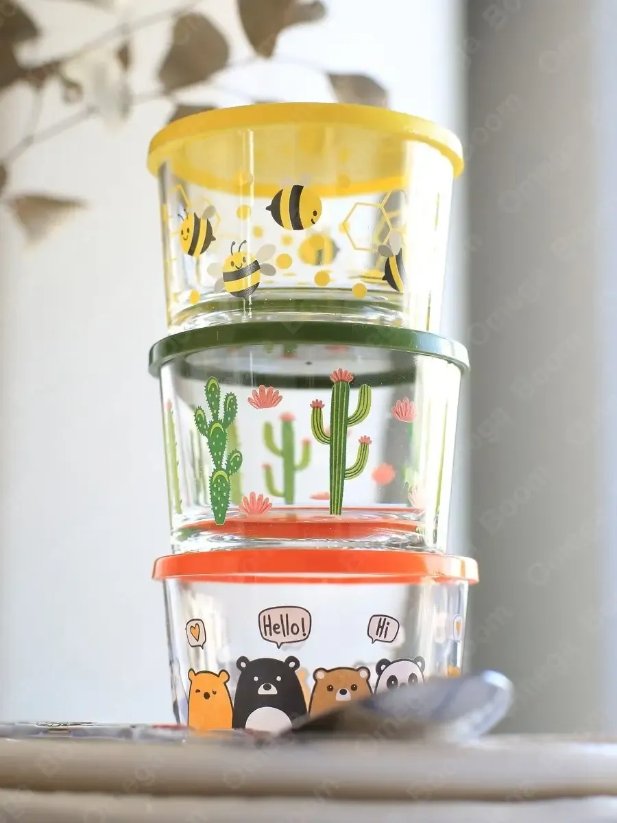 Pıta Cam Yemek Saklama Kabı Hava Geçirmez Çocuk Seti 3 Parça 283249890 Gri