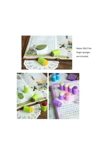 Aubyhe Yeşil 40'lı Parmak Sponge Seti - Vintage Mühürler İçin Boya Uygulama Aracı, El Defteri Ve Dıy Projeleri