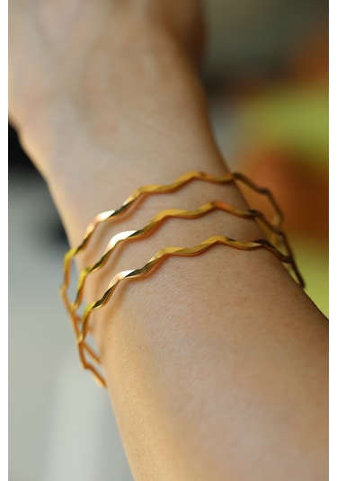 Yenigün Kuyumculuk Yatırımlık Üçlü Zikzak Ajda Altın Bilezik