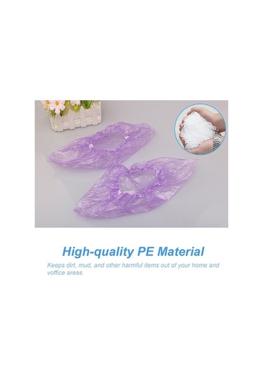 Ulzyvf 100 Adet 50 Çift Su Geçirmez Ayakkabı Kılıfı - İnşaat, Ofis, Ev İçin Hijyenik Koruma Mavi Mavi