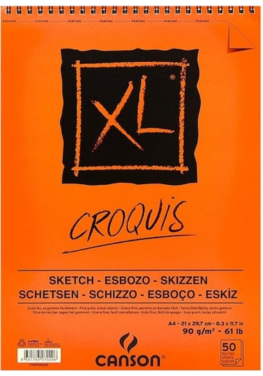 Canson A4 eskiz defteri Croquis XL  90 G  Spiralli