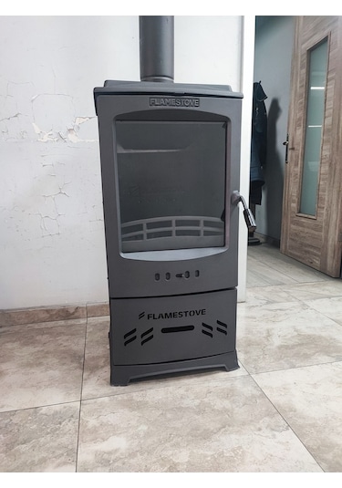 Lodi Style Tek Camlı Odun Hazneli Füme Döküm Soba