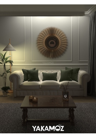 Sarmaşık Yeşili Kırlent , Yastık Kılıfı Kadife Görünümlü Velvet Touch Serisi Sarmaşık Yeşili