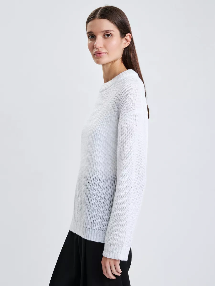 Zarına Şeffaf Örgü Jumper Kazak 180123135 Beyaz