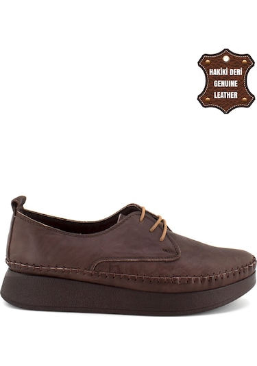 Elit Mn83c Kadın Hakiki Deri Espadril Kahverengi Kahverengi