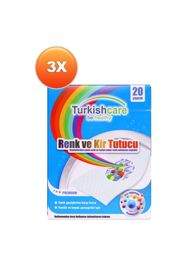 Renk Koruyucu Çamaşırlar İçin 20'li Mendil Üçlü Set